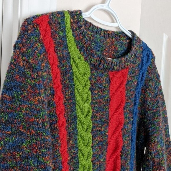 VINTAGE rainbow knit sweater Medium @G - Picture 9 of 9